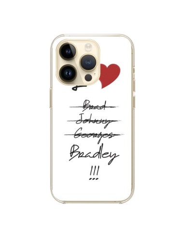 Coque iPhone 14 Pro I love Bradley Coeur Amour - Julien Martinez