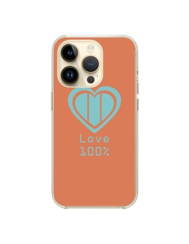 Coque iPhone 14 Pro Love 100% Coeur Amour - Julien Martinez