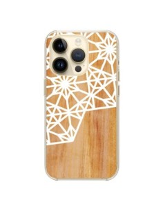 Cover iPhone 14 Pro Frozen Stars Stelle Legno Azteque...