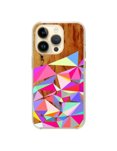 iPhone 14 Pro Case Wooden Multi Geo Wood Aztec Tribal - Jenny Mhairi
