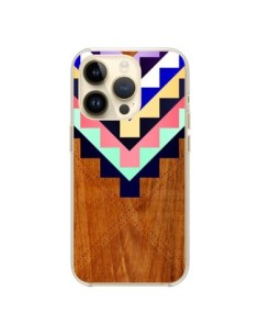Coque iPhone 14 Pro Wooden Tribal Bois Azteque Aztec...