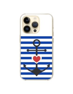Cover iPhone 14 Pro Mariniere Ancora Marina Cuore -...