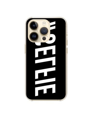 Coque iPhone 14 Pro Hashtag Selfie Blanc Inversé Horizontal - Jonathan Perez