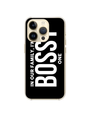 Coque iPhone 14 Pro In our family i'm the Bossy one - Jonathan Perez