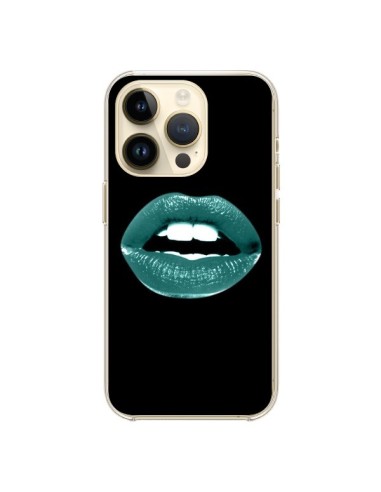 Coque iPhone 14 Pro Lèvres Bleues - Jonathan Perez