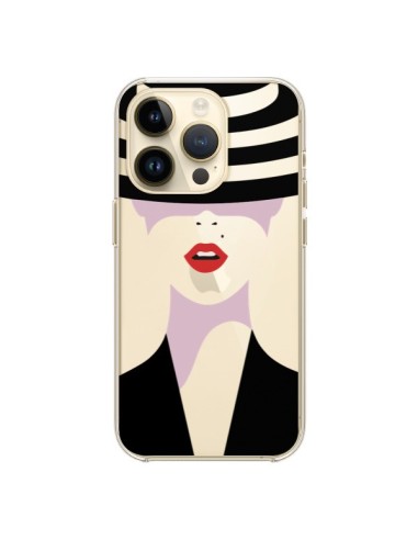 Coque iPhone 14 Pro Femme Chapeau Hat Lady Transparente - Dricia Do