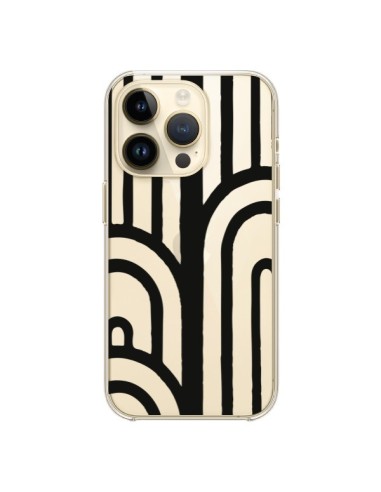 Coque iPhone 14 Pro Geometric Noir Transparente - Dricia Do