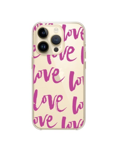 Coque iPhone 14 Pro Love Love Love Amour Transparente - Dricia Do