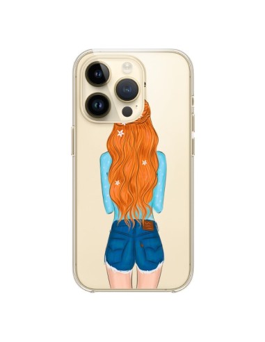 Cover iPhone 14 Pro Red Hair Don't Care Capelli Rossi Trasparente - kateillustrate
