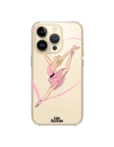 Coque iPhone 14 Pro Ballerina Jump In The Air Ballerine Danseuse Transparente - kateillustrate