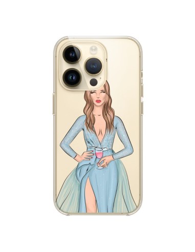 Coque iPhone 14 Pro Cheers Diner Gala Champagne Transparente - kateillustrate