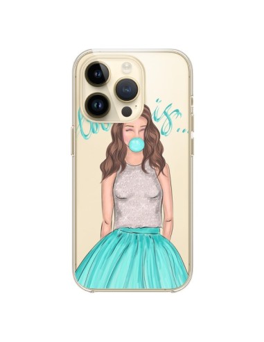 Coque iPhone 14 Pro Bubble Girls Tiffany Bleu Transparente - kateillustrate