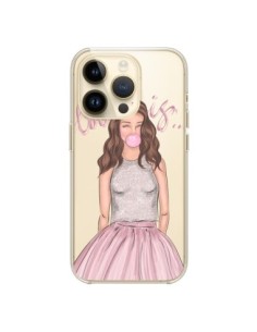 Cover iPhone 14 Pro Bubble Girl Tiffany Rosa Trasparente...