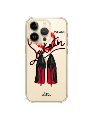 Coque iPhone 14 Pro The Devil Wears Shoes Demon Chaussures Transparente - kateillustrate