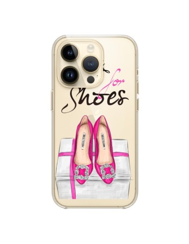 Coque iPhone 14 Pro I Work For Shoes Chaussures Transparente - kateillustrate