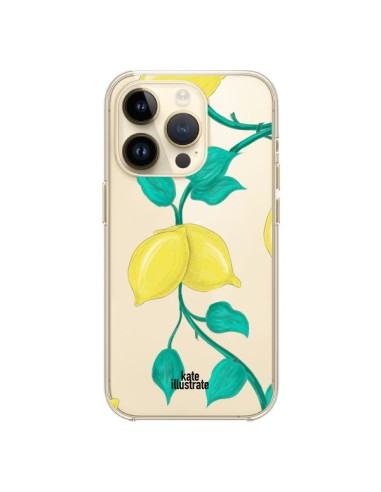 Coque iPhone 14 Pro Lemons Citrons Transparente - kateillustrate