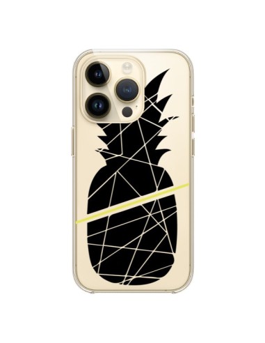 Cover iPhone 14 Pro Ananas Nero Trasparente - Koura-Rosy Kane