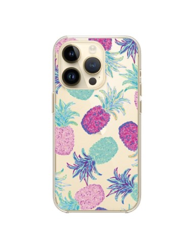 Coque iPhone 14 Pro Ananas Pineapple Fruit Ete Summer Transparente - Lisa Argyropoulos