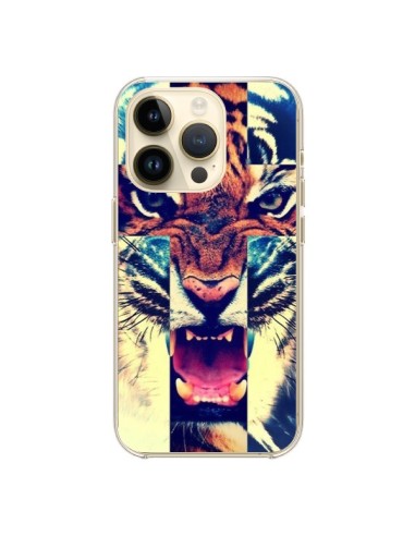 Coque iPhone 14 Pro Tigre Swag Croix Roar Tiger - Laetitia