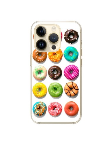 Coque iPhone 14 Pro Donuts Multicolore Chocolat Vanille - Laetitia