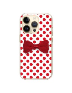 Cover iPhone 14 Pro Papillon Rosso Femminile Bow Tie -...