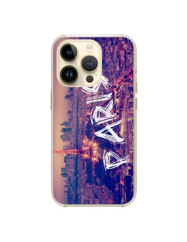 Coque iPhone 14 Pro Paris Tour Eiffel Tower Nuit - Laetitia