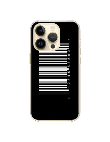 Coque iPhone 14 Pro Code Barres Blanc - Laetitia