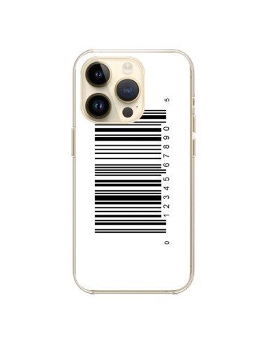 Coque iPhone 14 Pro Code Barres Noir - Laetitia