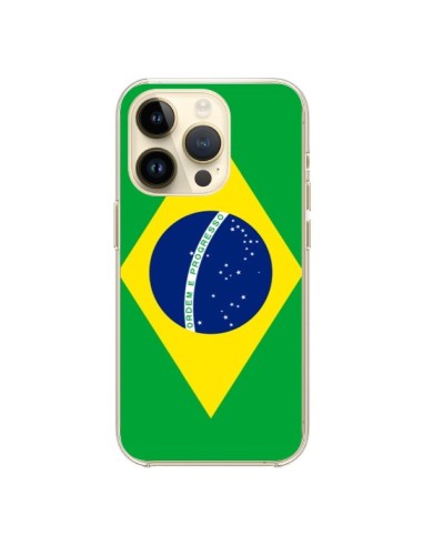 Coque iPhone 14 Pro Drapeau Brésil Brésilien - Laetitia