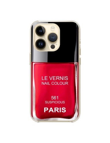 Coque iPhone 14 Pro Vernis Paris Suspicious Rouge - Laetitia