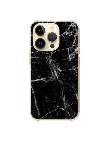 Coque iPhone 14 Pro Marbre Marble Noir Black - Laetitia