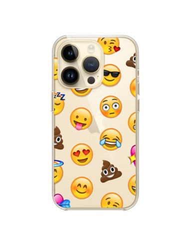 Coque iPhone 14 Pro Emoticone Emoji Transparente - Laetitia