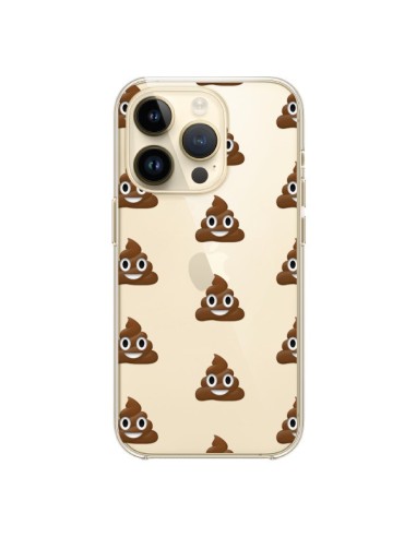 Coque iPhone 14 Pro Shit Poop Emoticone Emoji Transparente - Laetitia