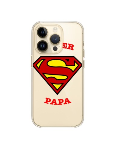 Coque iPhone 14 Pro Super Papa Transparente - Laetitia