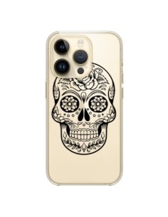 Coque iPhone 14 Pro Tête de Mort Mexicaine Noir...