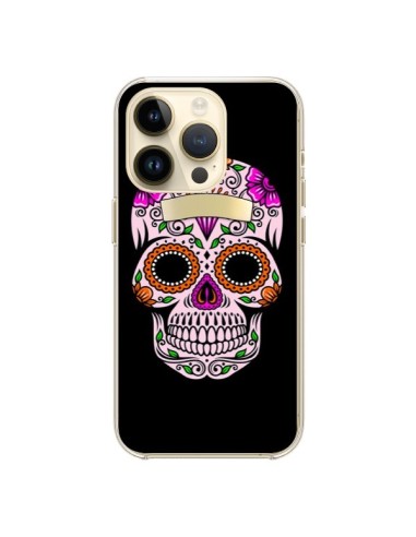 Coque iPhone 14 Pro Tête de Mort Mexicaine Multicolore - Laetitia