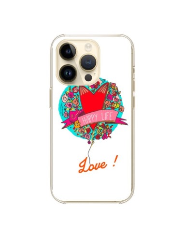 Coque iPhone 14 Pro Love Happy Life - Leellouebrigitte