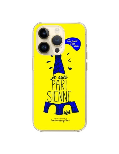 iPhone 14 Pro Case Je suis Parisienne La Tour Eiffel Yellow - Leellouebrigitte