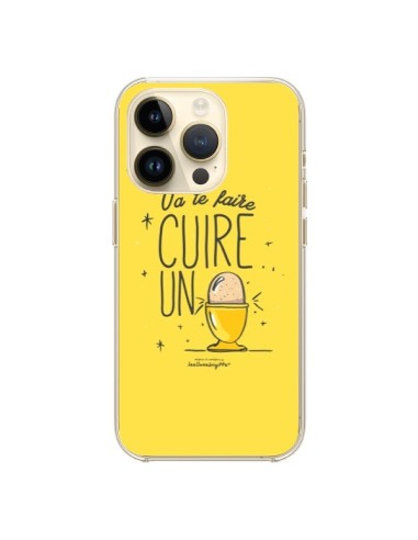 Coque iPhone 14 Pro Va te faire cuir un oeuf jaune - Leellouebrigitte