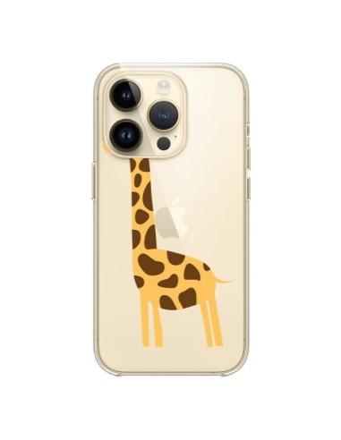 Coque iPhone 14 Pro Girafe Giraffe Animal Savane Transparente - Petit Griffin