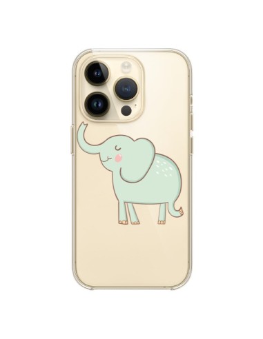 Coque iPhone 14 Pro Elephant Elefant Animal Coeur Love Transparente - Petit Griffin