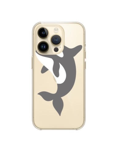 Coque iPhone 14 Pro Orque Orca Ocean Transparente - Petit Griffin