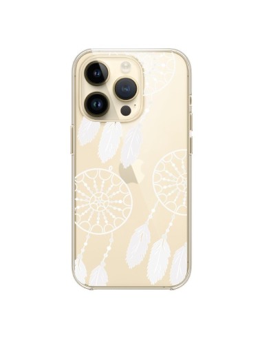 Coque iPhone 14 Pro Attrape Rêves Blanc Dreamcatcher Triple Transparente - Petit Griffin