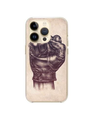 Cover iPhone 14 Pro Fight Poing Cuir Pugno Combattimento Pelle - Lassana