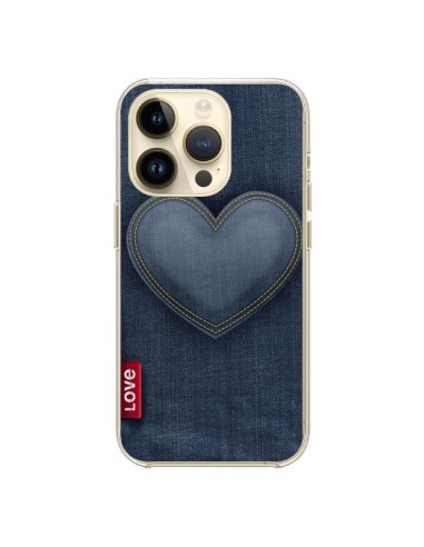 Coque iPhone 14 Pro Love Coeur en Jean - Lassana