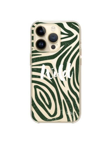 Cover iPhone 14 Pro Wild Zebra Giungla Trasparente - Lolo Santo