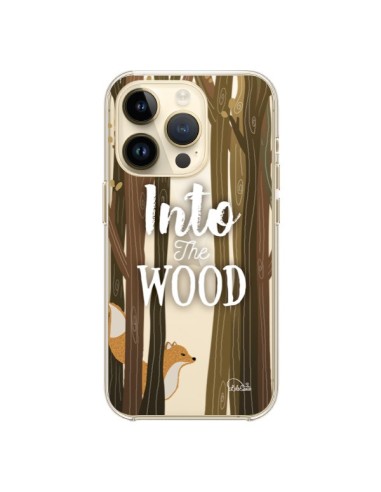 Coque iPhone 14 Pro Into The Wild Renard Bois Transparente - Lolo Santo