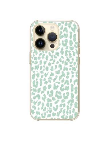 Coque iPhone 14 Pro Leopard Menthe Mint - Mary Nesrala