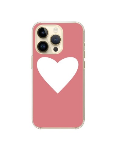Coque iPhone 14 Pro Coeur Corail - Mary Nesrala