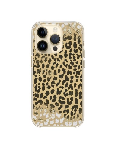 Coque iPhone 14 Pro Leopard Golden Or Doré - Mary Nesrala